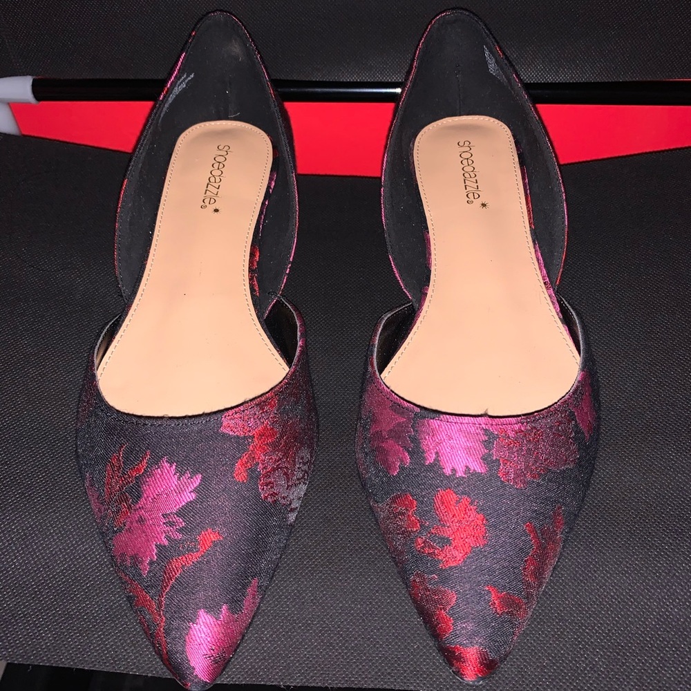 COPY - Dressy, Classy, Flashy Floral Brocade & Pearl Flat